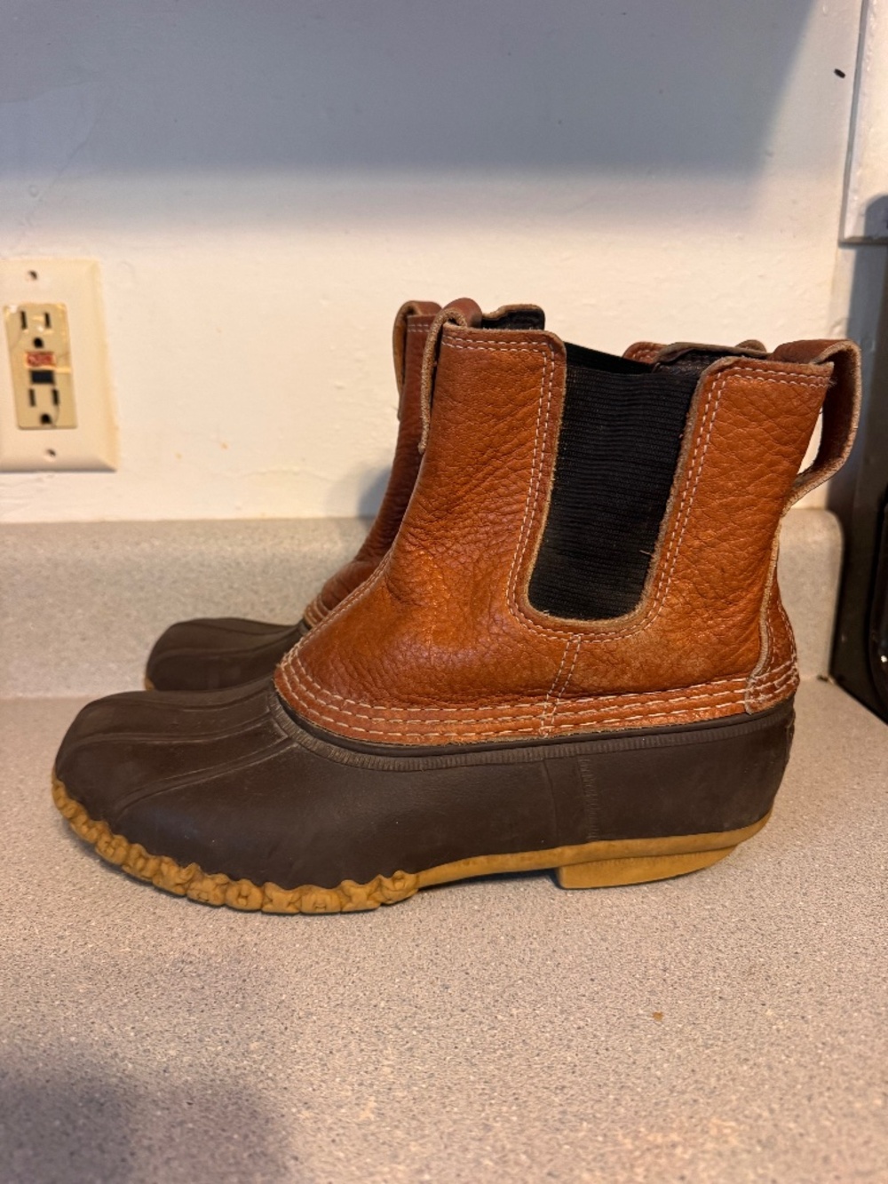 L.L. Bean boots slip on tumbled leather size 10 women’s made in USA - Picture 3 of 7